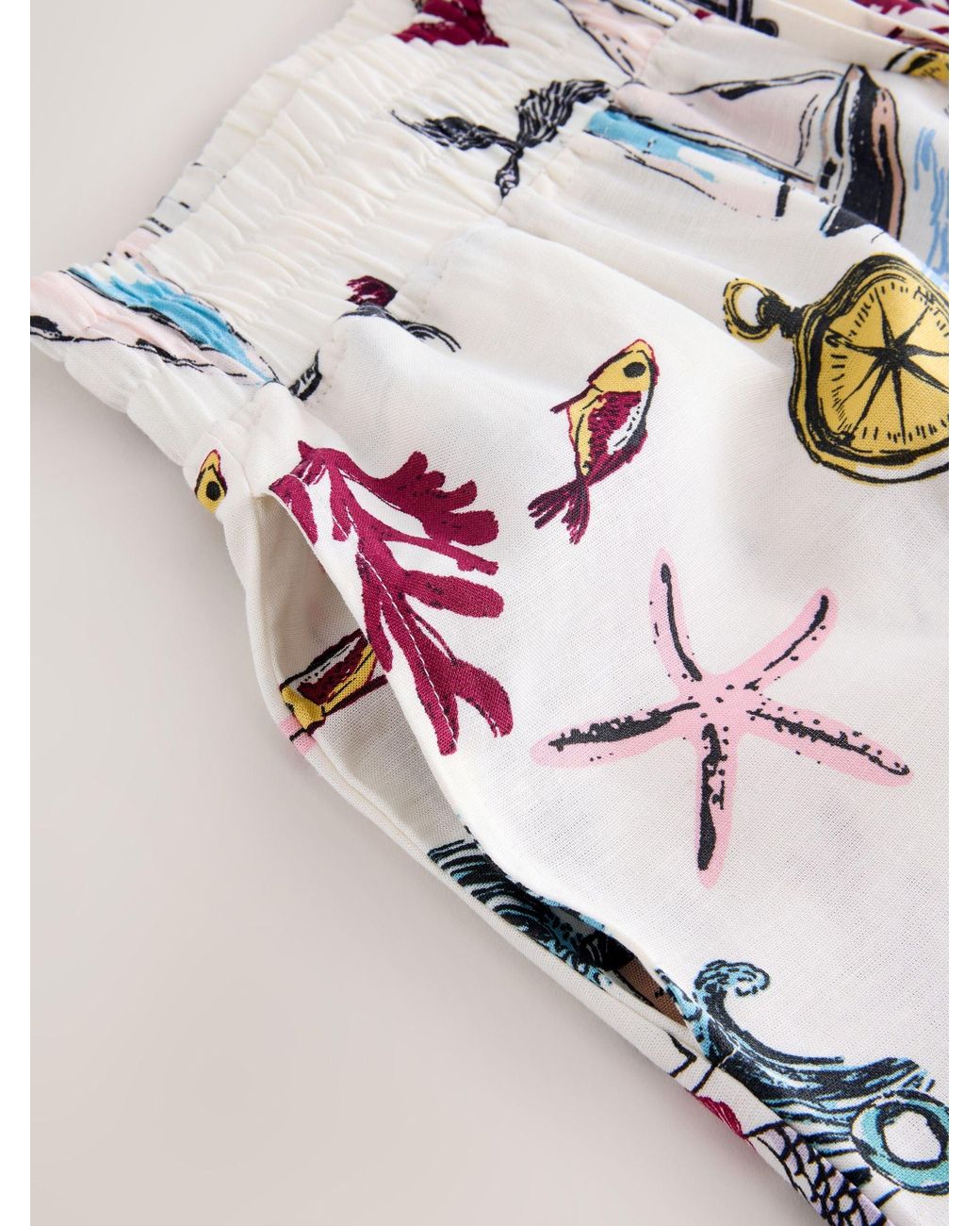 Next White Tie Front Short Pyjamas Set