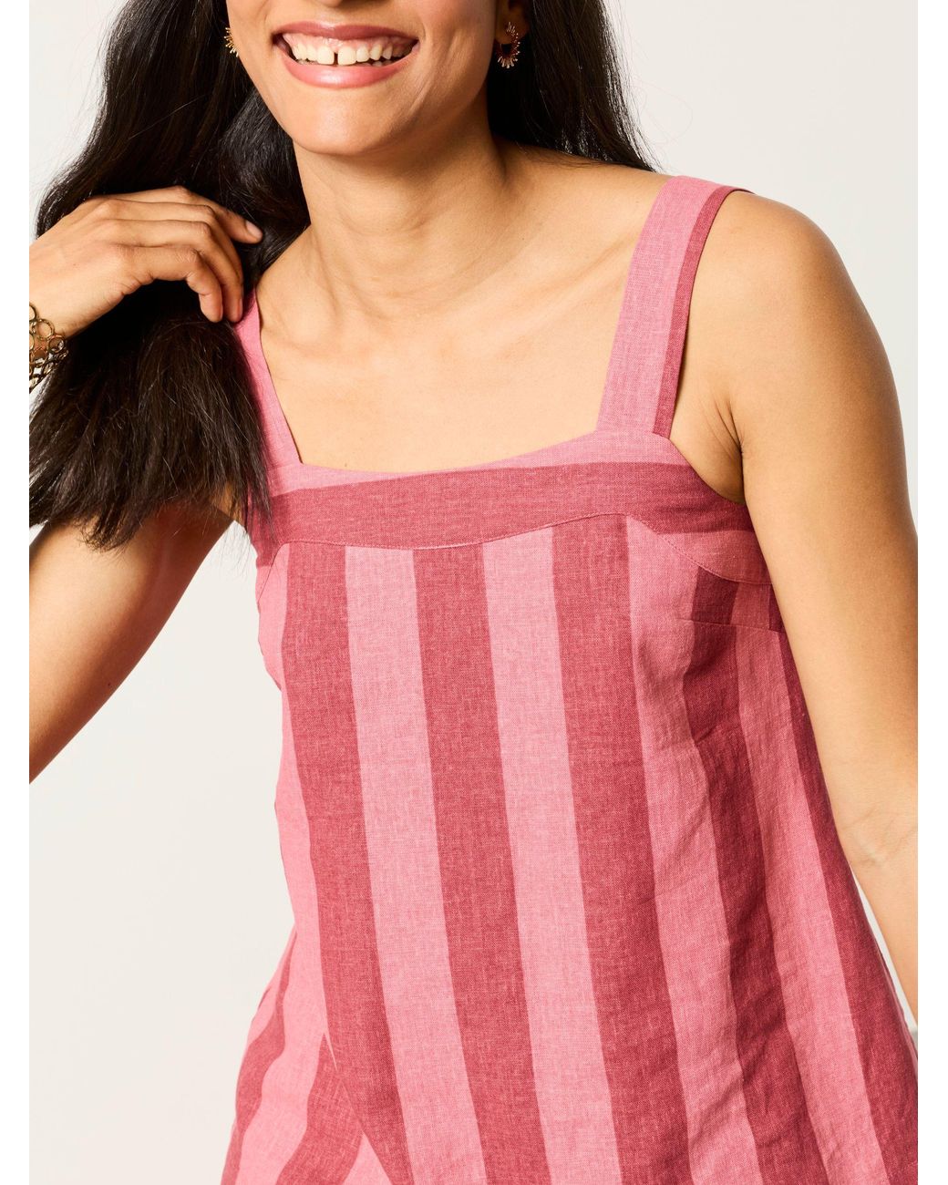 FatFace Red Joesie Petite Stripe Cami