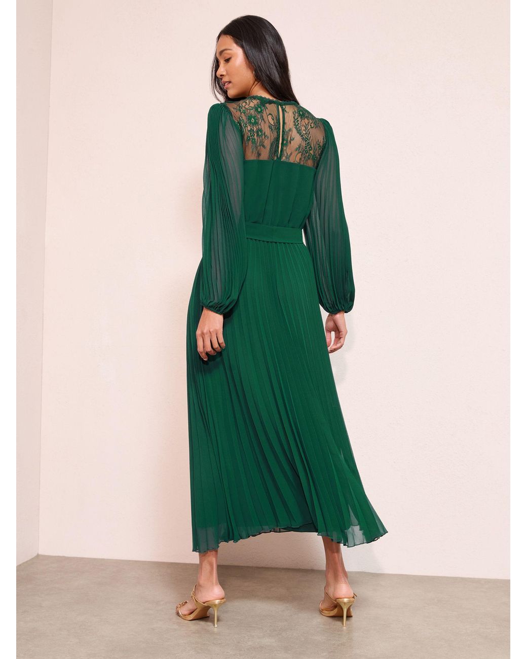 chinese dress ladies Lace-Up Back Midi Dress