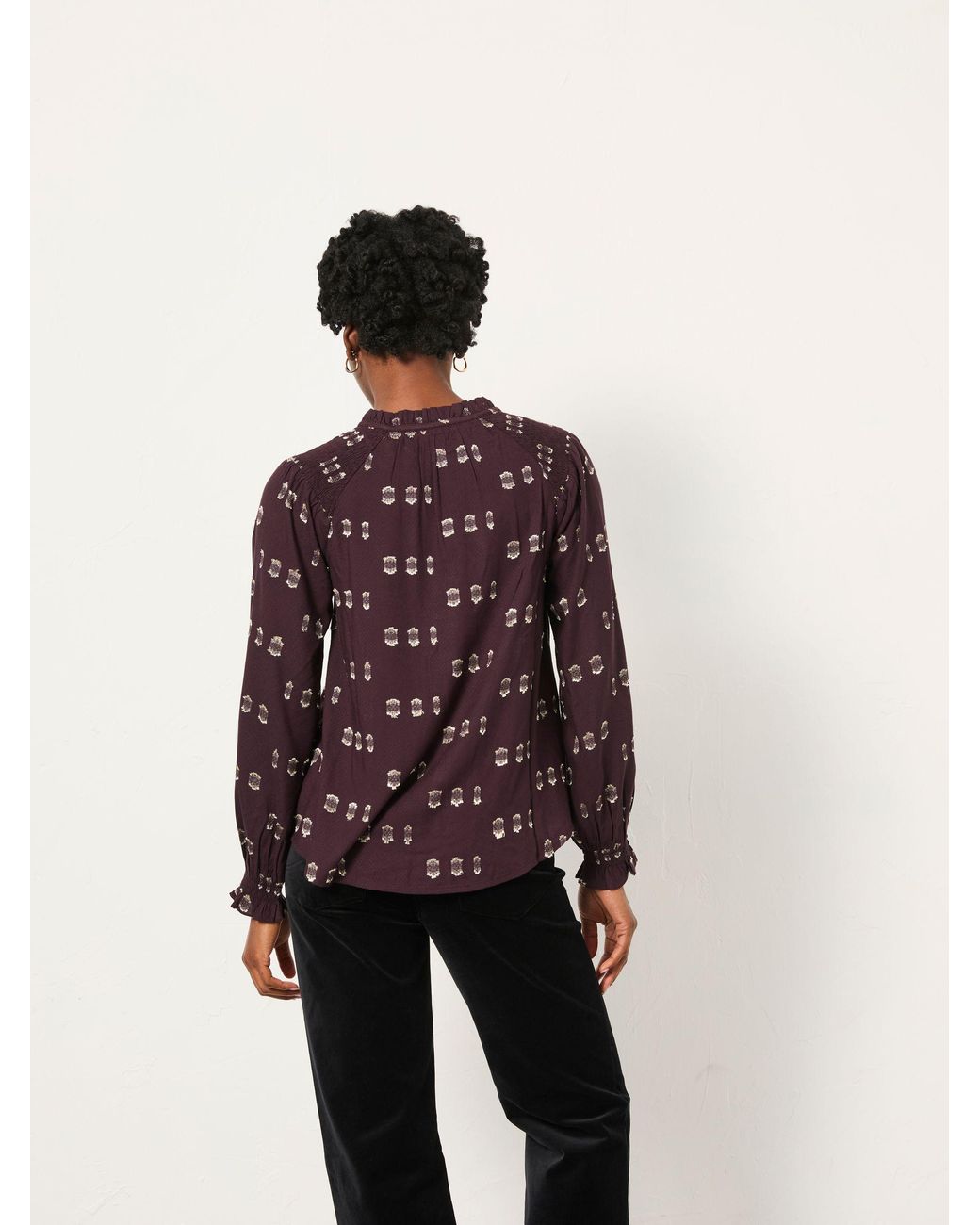 FatFace Red Lucy Metallic Blouse