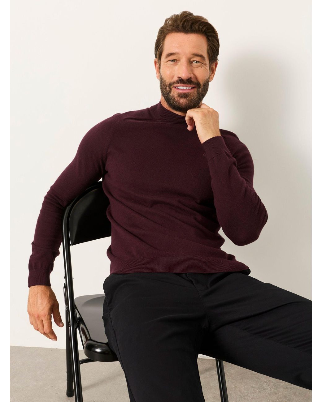 FatFace Red Rye Turtle Neck Jumper for men