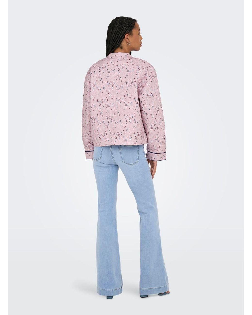 ONLY Pink Printed Quilted Short Jacket