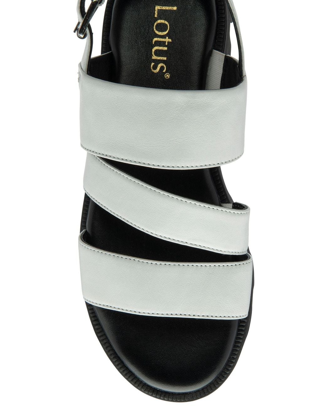 Lotus Black Flatform Slingback Sandals