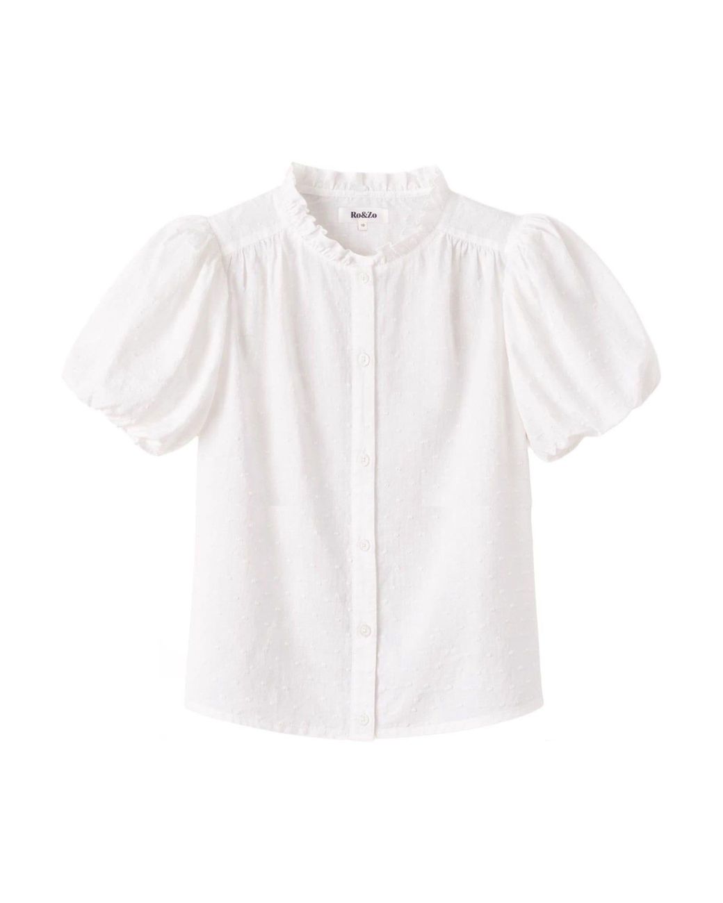 Ro & Zo Puff Sleeve Shirt in White | Lyst Australia