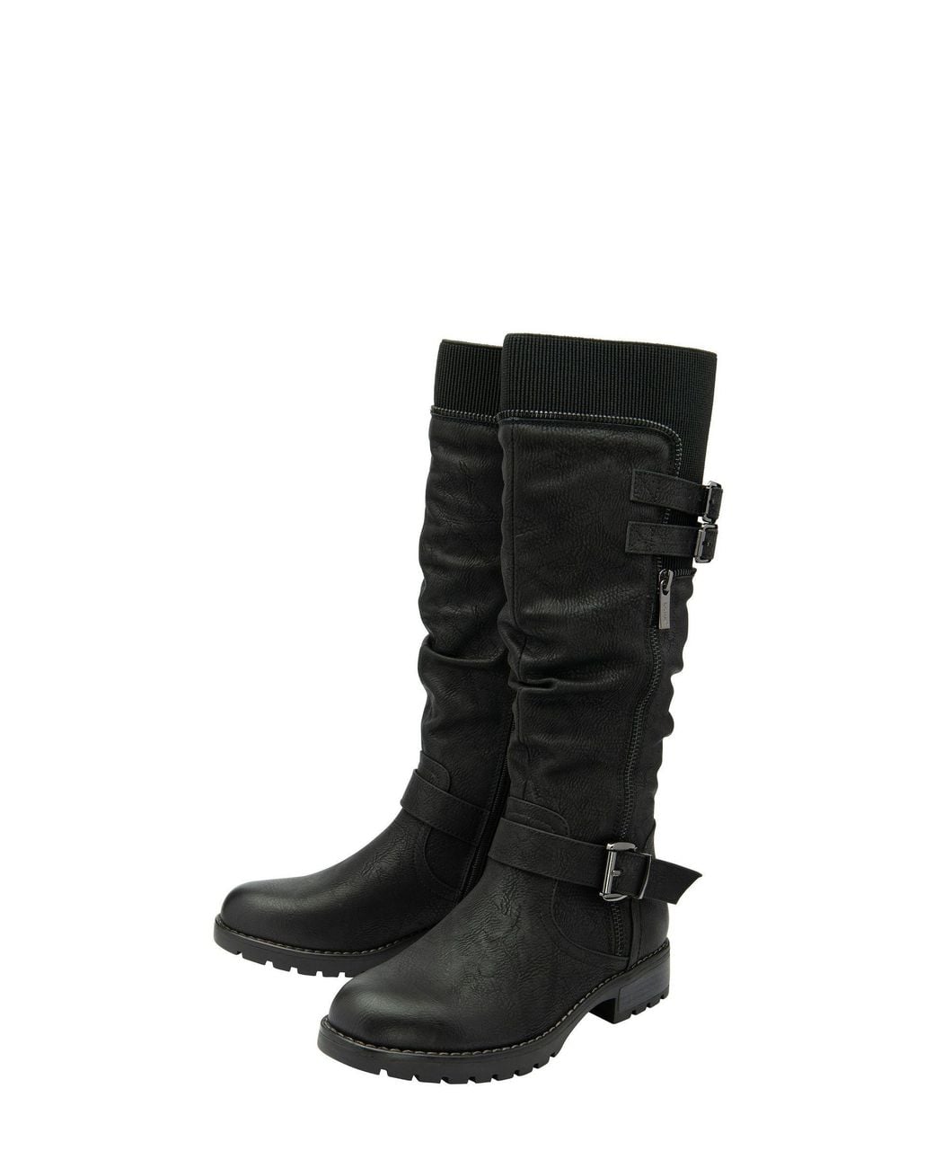 Lotus Black Knee High Boots
