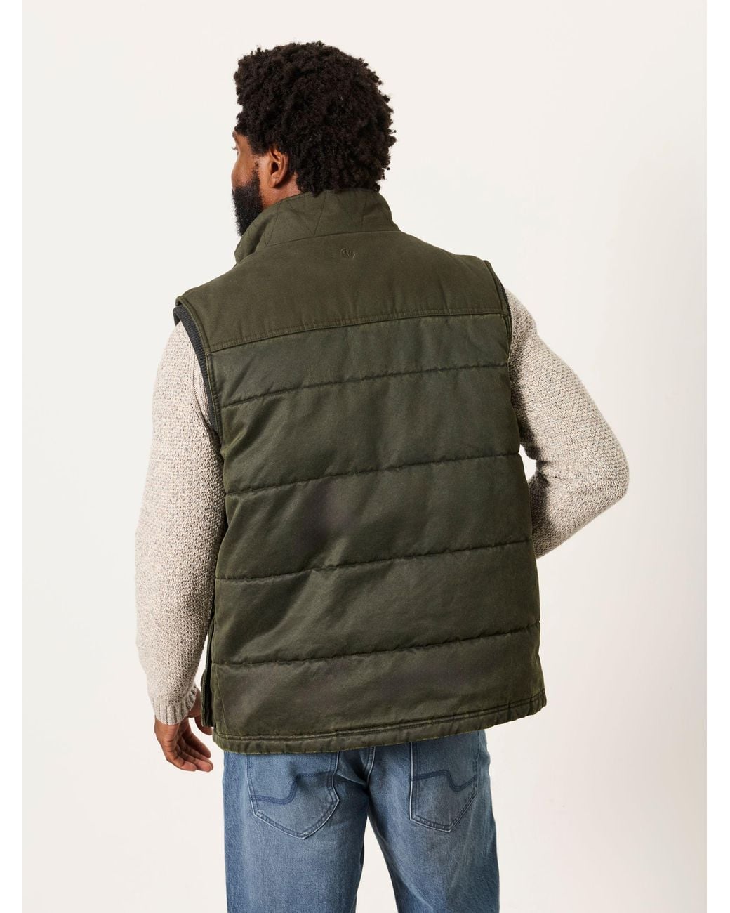 FatFace Green Broadsands Quilted Utility Vest for men