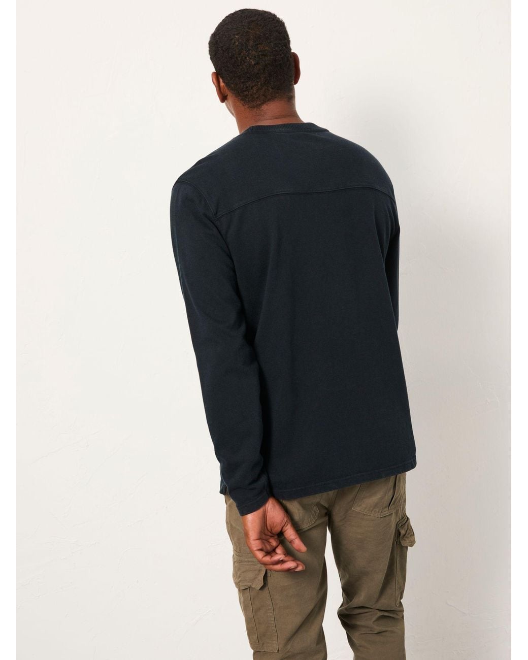 FatFace Blue Alton Long Sleeve Heavyweight Relaxed Fit T-Shirt for men