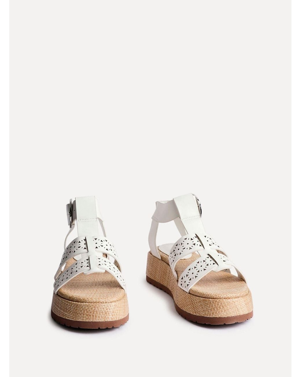 Linzi Natural Sunkissed Laser Cut Flatform Gladiator Sandals