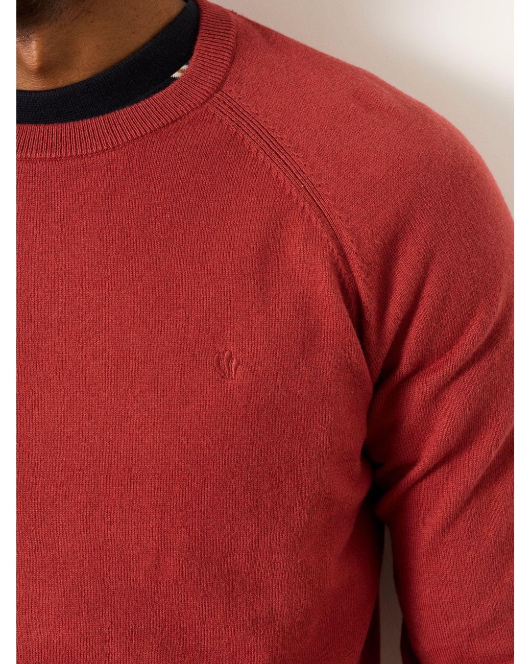 FatFace Red Rye Crew Neck Knitted Jumper for men