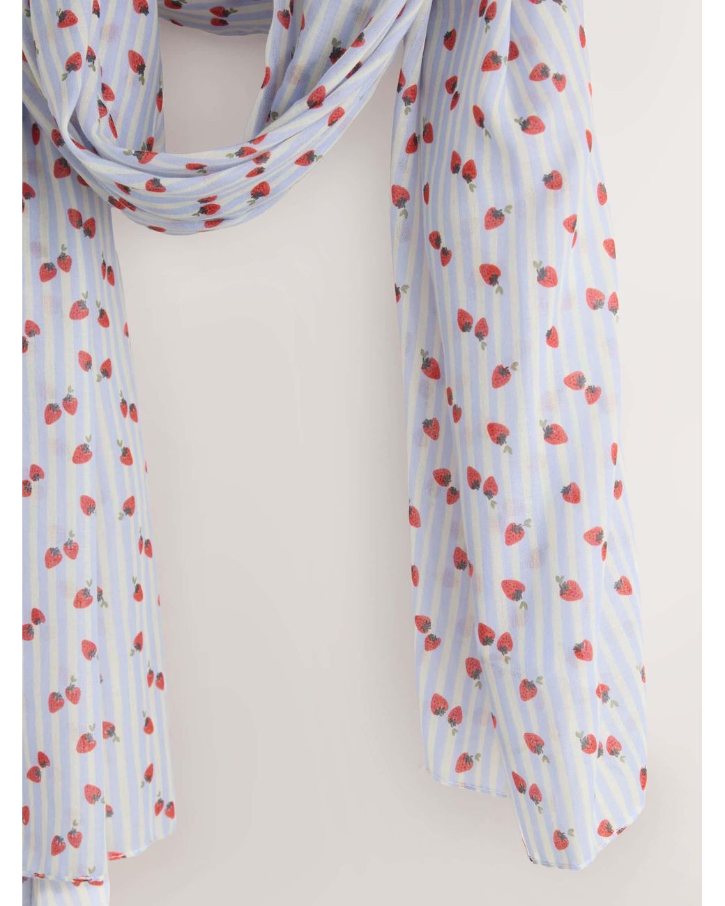Next White Striped Strawberry Lightweight Scarf