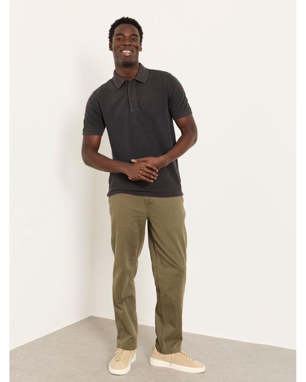 FatFace Gray Short Sleeve Pique Polo Shirt for men