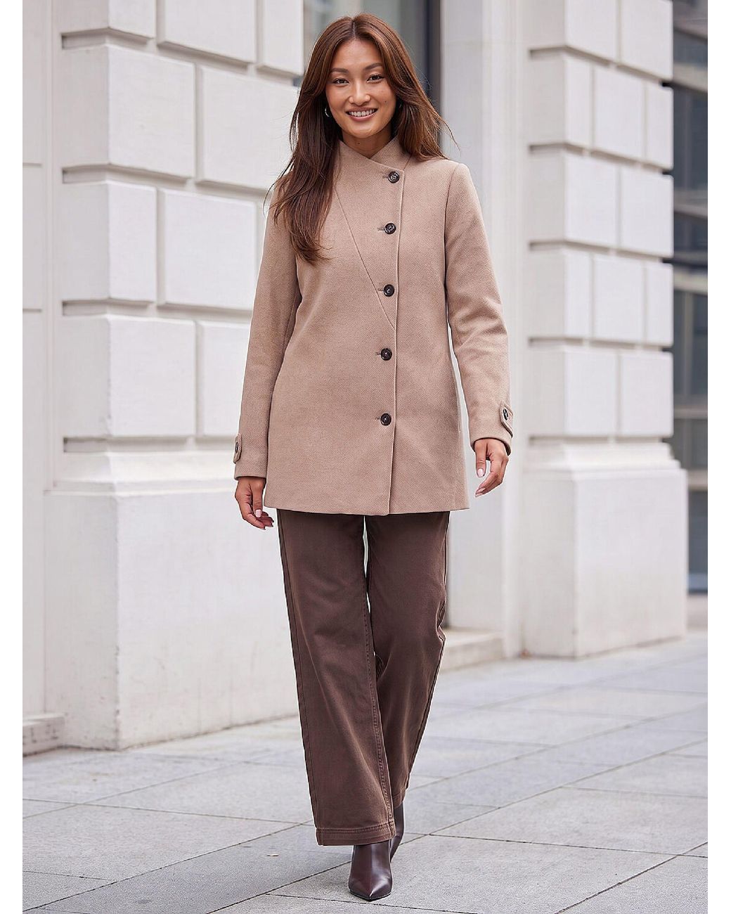 Roman Natural Funnel Neck Jacket