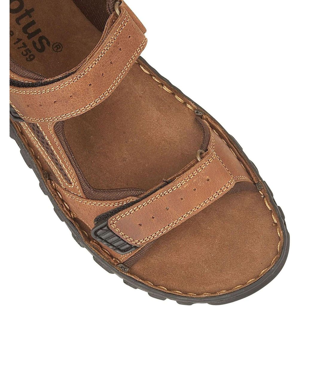 Lotus Brown Leather Open-Toe Sandals for men