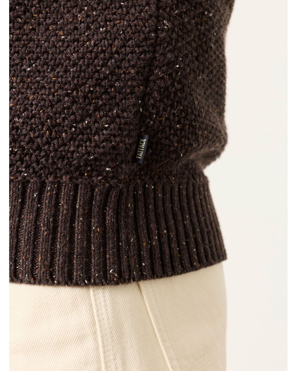 FatFace Brown Penton Crew Neck Jumper for men