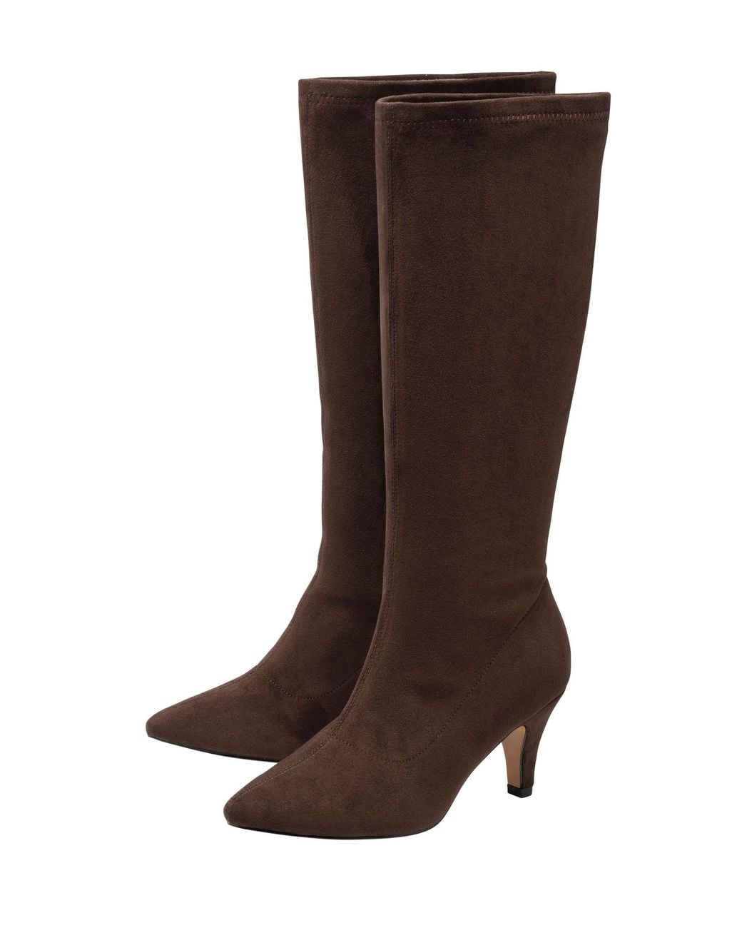 Lotus Brown Textile Knee-High Boots