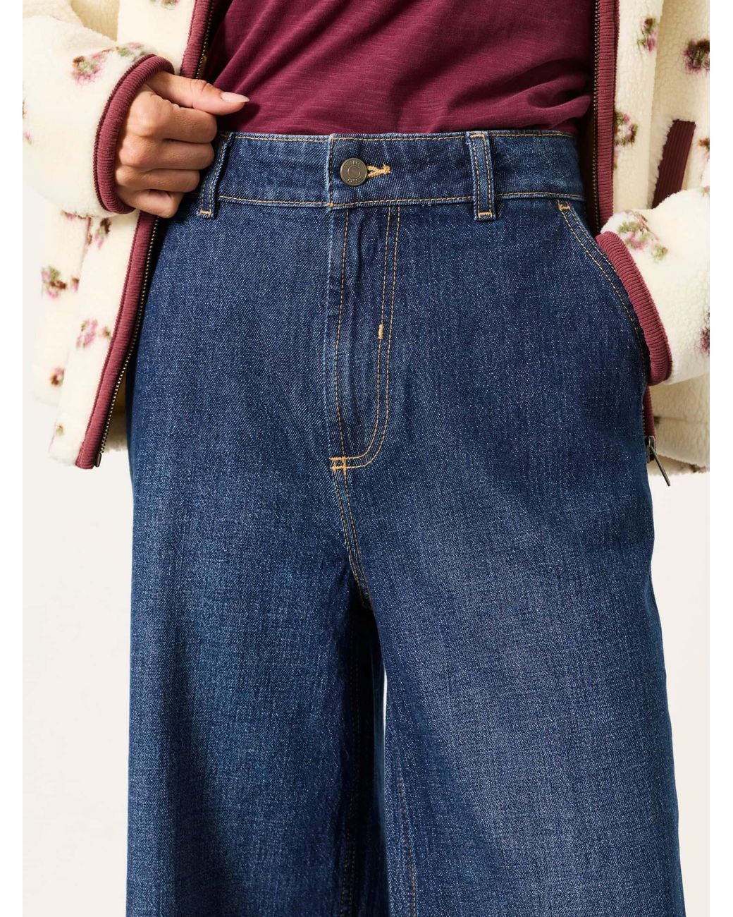 FatFace Blue Hove Wide Leg Jeans