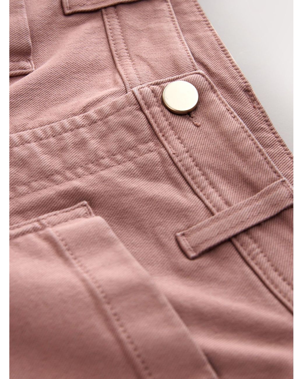 Next Pink Cropped Patch Pocket Jeans