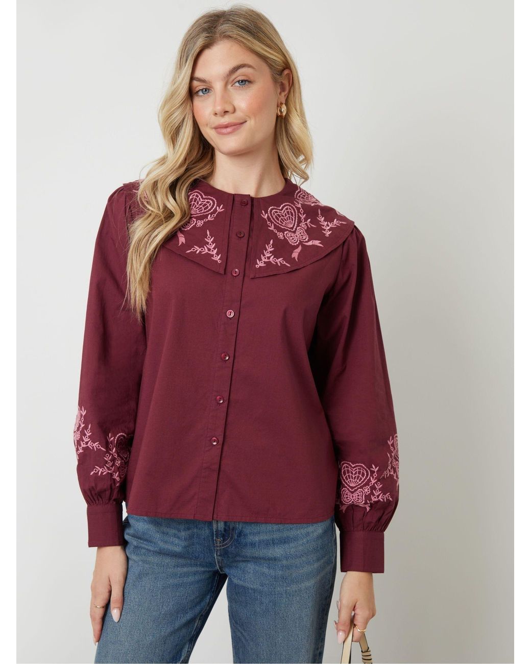 ANOTHER SUNDAY Red Gingham Button Through Blouse