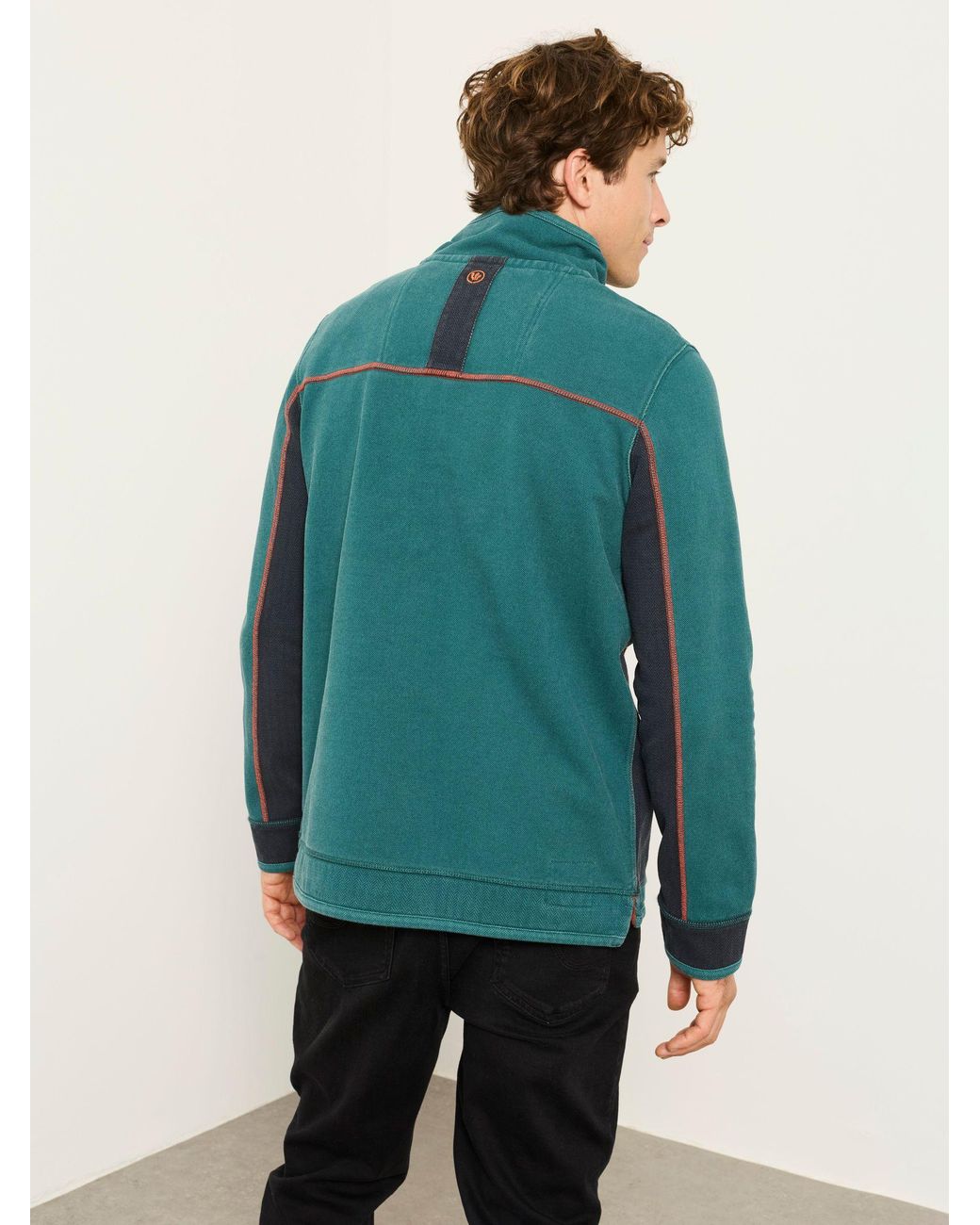 FatFace Green Airlie 100% Cotton Quarter Zip Sweatshirt for men