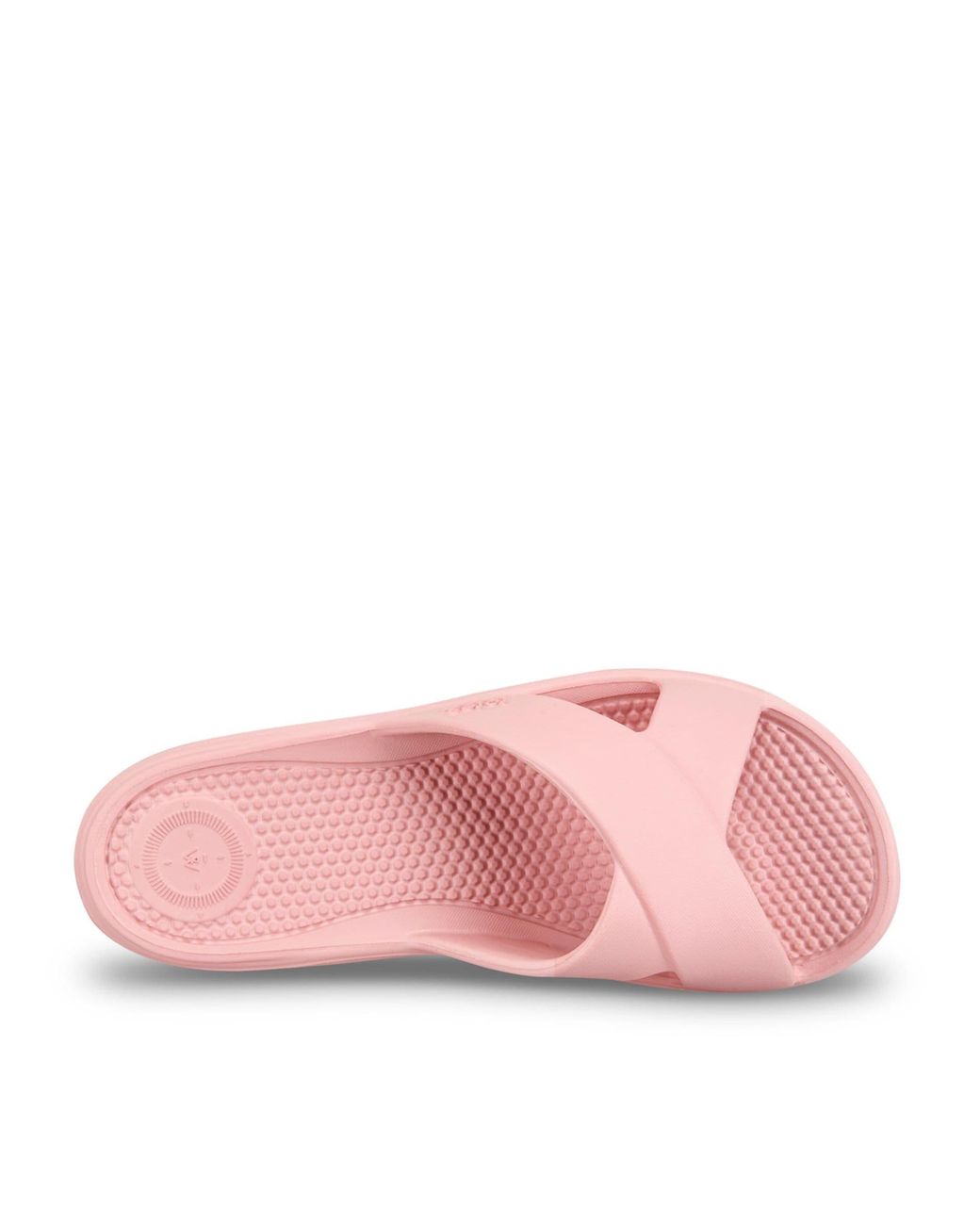 Totes Pink Lightweight Cross Strap Slider Sandals