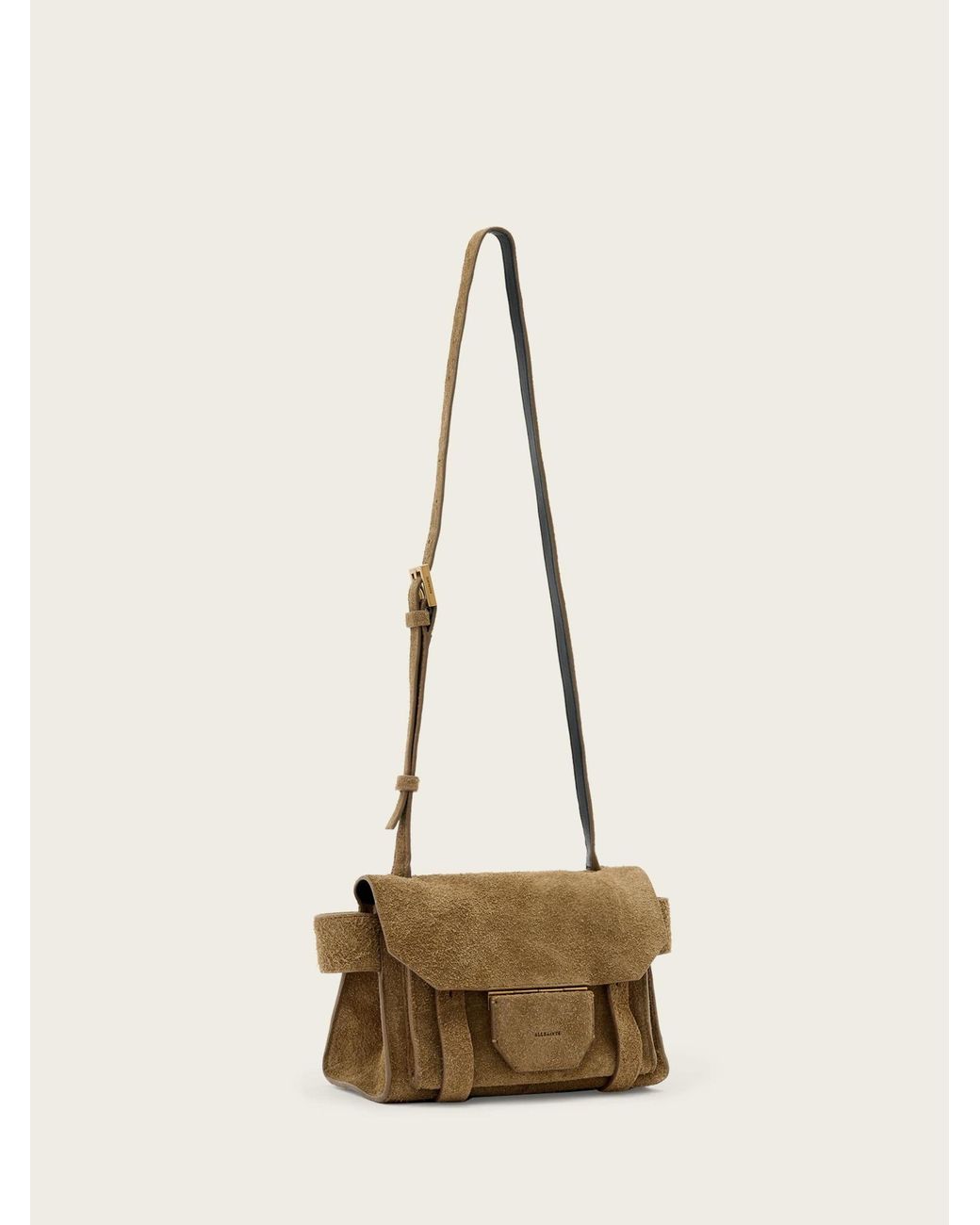 AllSaints Natural Allsaints Ursa Mini Suede Cross-Body Bag