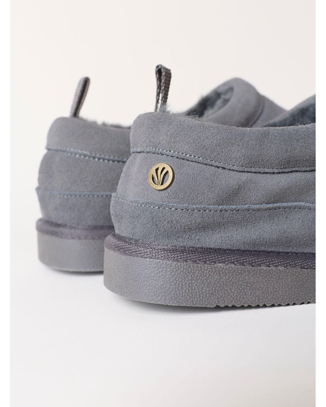 FatFace Gray Fatface Lewis Suede Mule Slipper for men