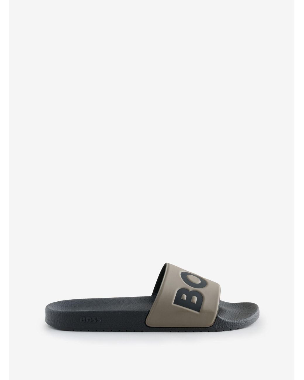 Boss White Large Logo Sliders for men