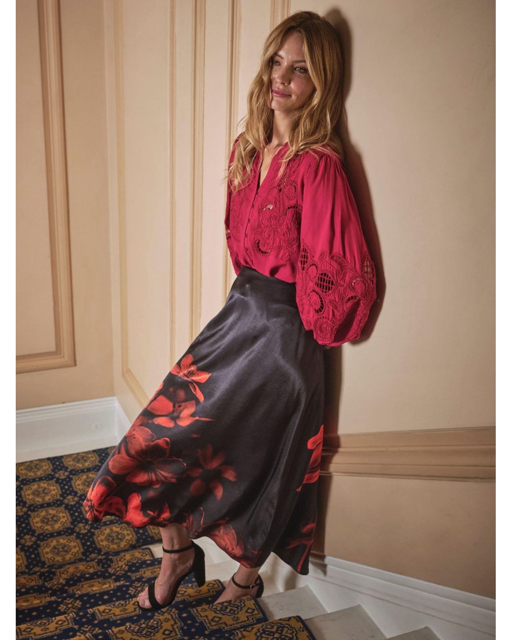 FatFace Brown Joelle Midi Skirt