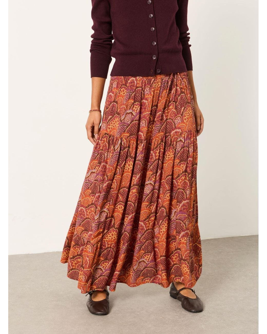 FatFace Red Jayla Maxi Skirt