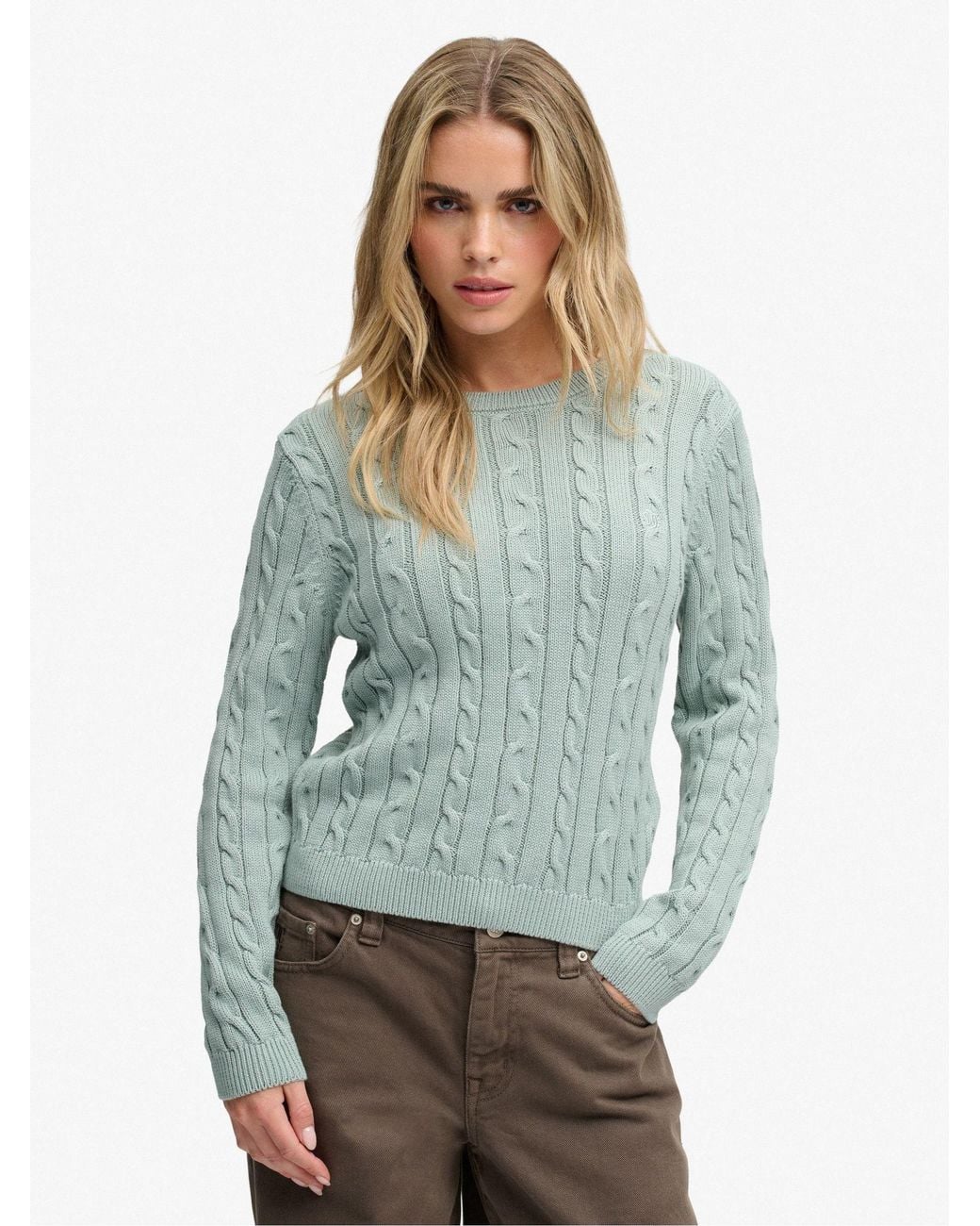 Superdry Blue & Co Essentials Cable Knit Jumper