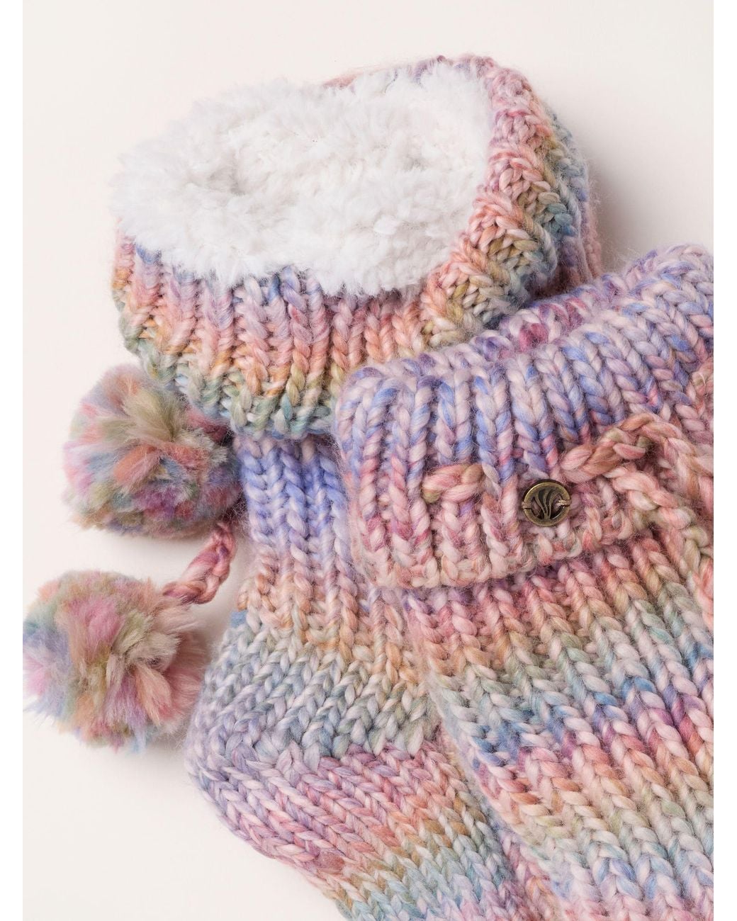 FatFace Pink Fatface Multi Colour Ombre Slipper Socks