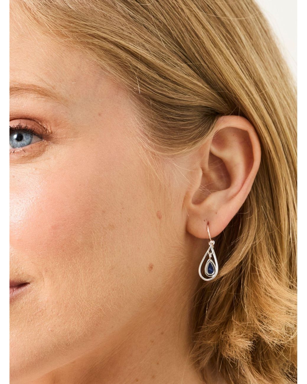 FatFace Gray Tear Drop Earrings