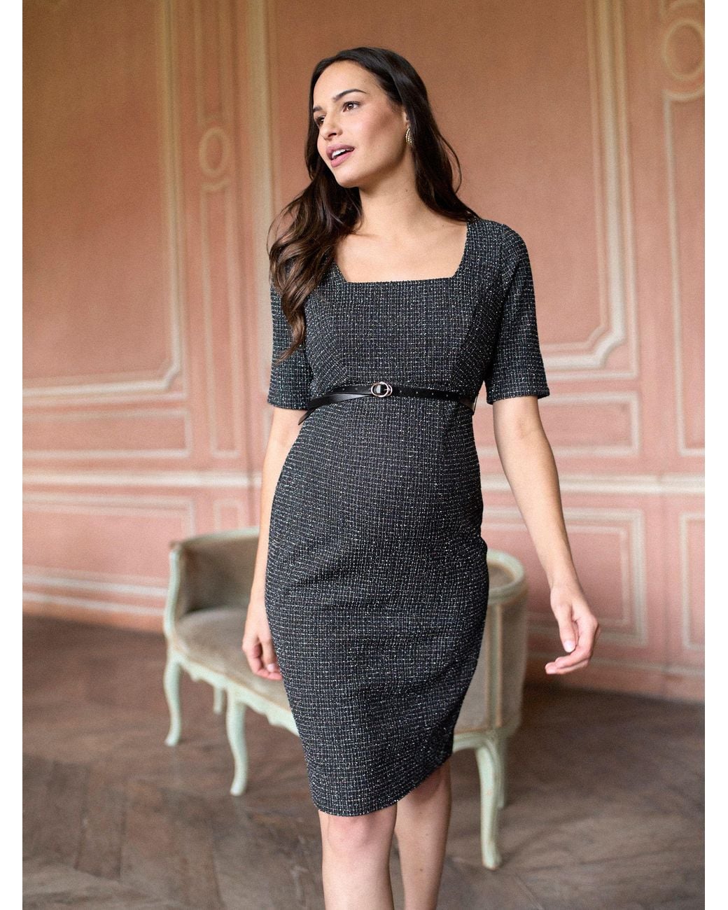 green emerald velvet dress Wine Off Shoulder Maternity Short Dress
