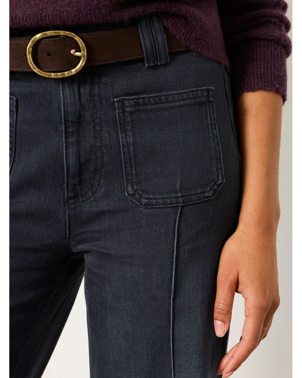 FatFace Black Patch Pocket Flare Jeans