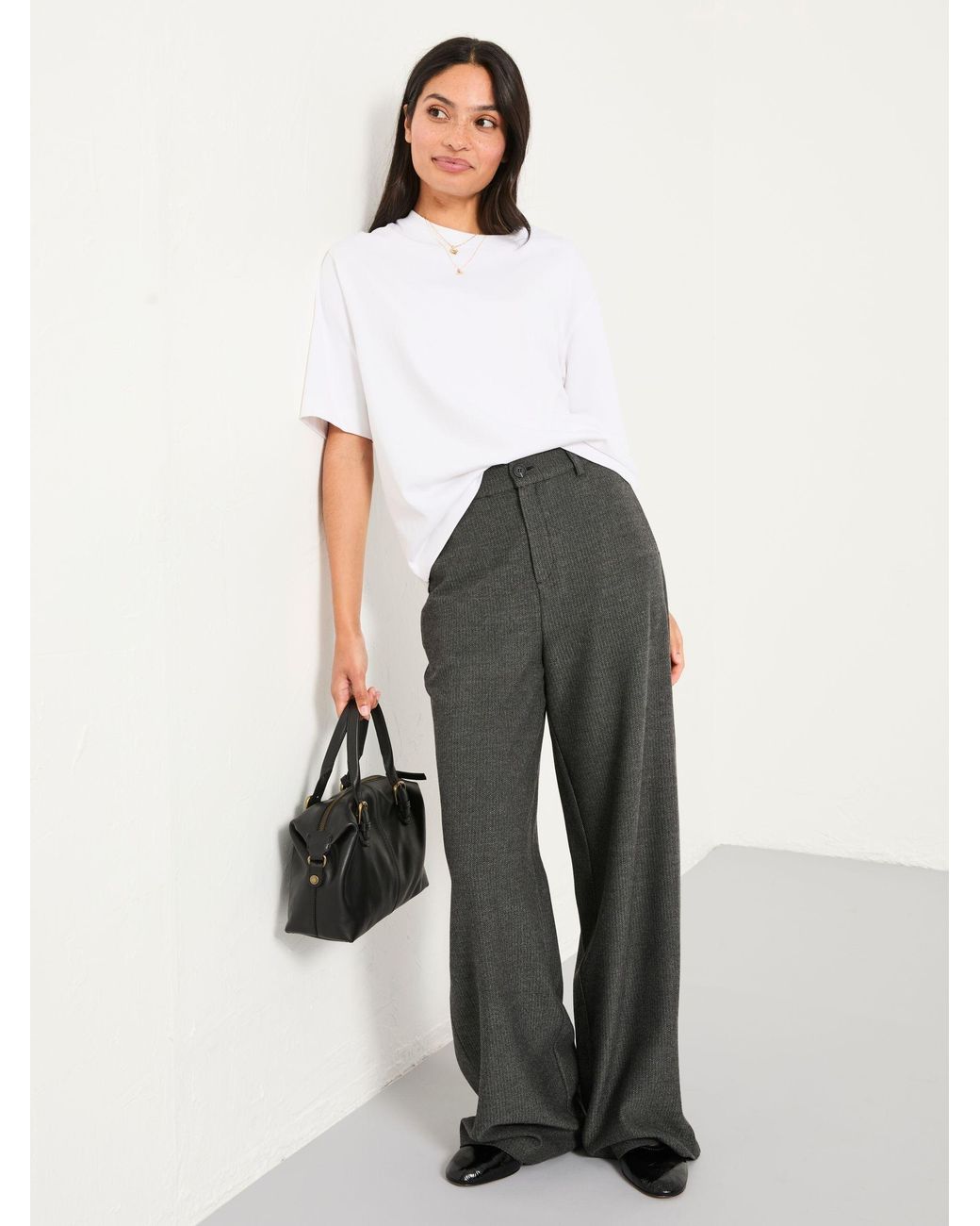 FatFace White Preseley Wide Leg Trousers