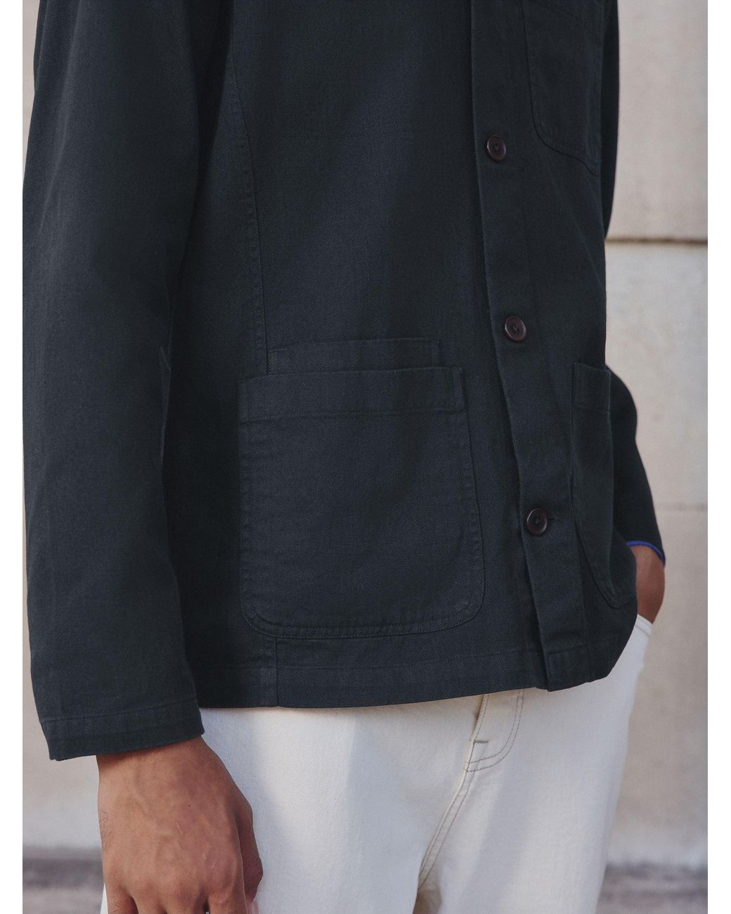 Next Black Chore Twill Shacket Overshirt for men