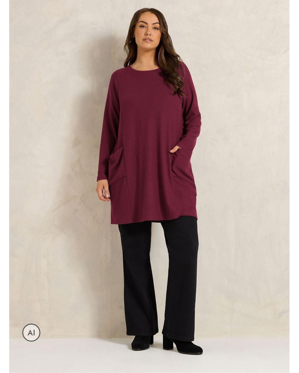 Evans Purple Drop Pocket Tunic