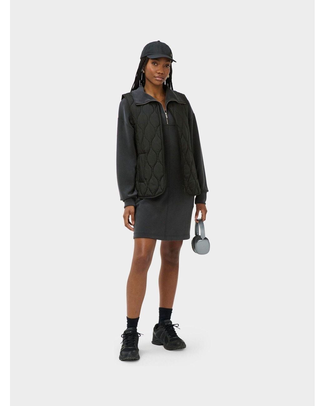 Sweaty Betty Black Sand Wash Half Zip Dress