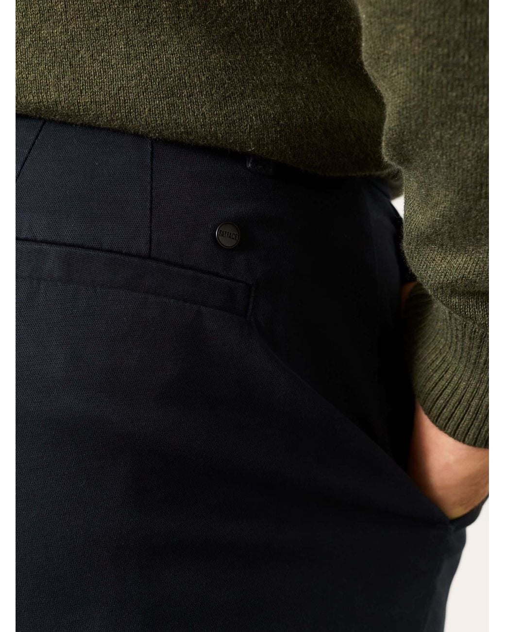 FatFace Blue Bosbury Tailored Fit Smart Chino Trousers for men