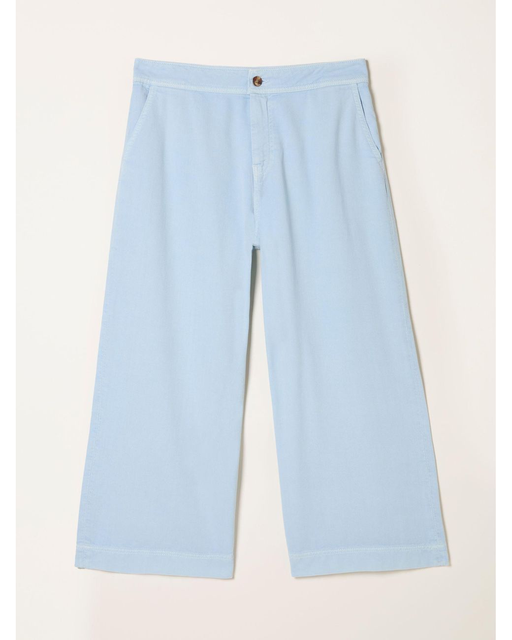 FatFace Blue Fatface Hove Wide Leg Cropped Trousers