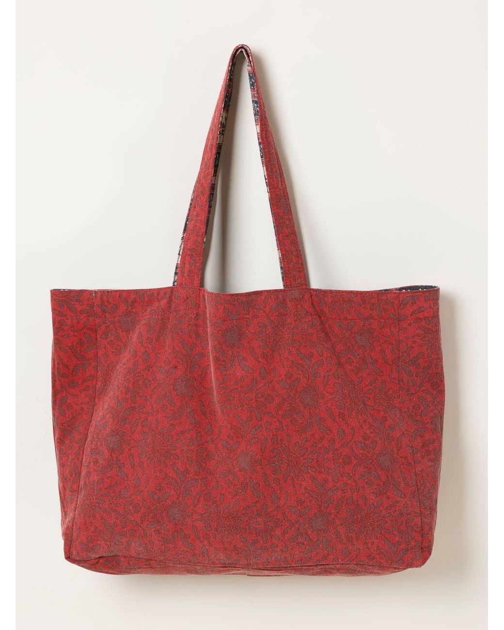 FatFace Pink Fatface Multi Stripe Floral Reversible Tote Bag
