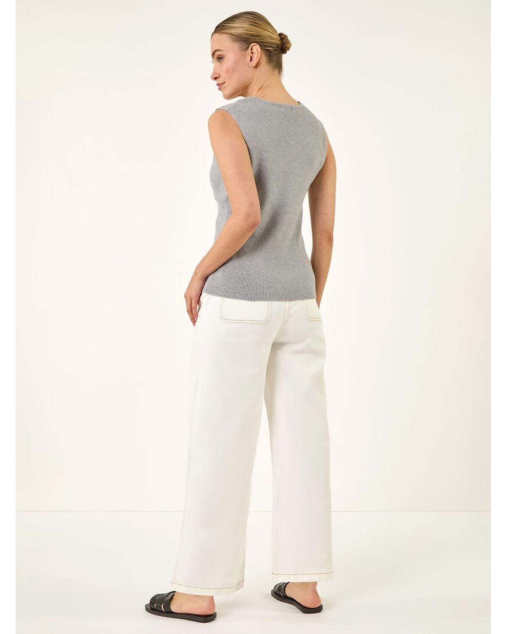 Roman Gray Buttoned Knit Waistcoat