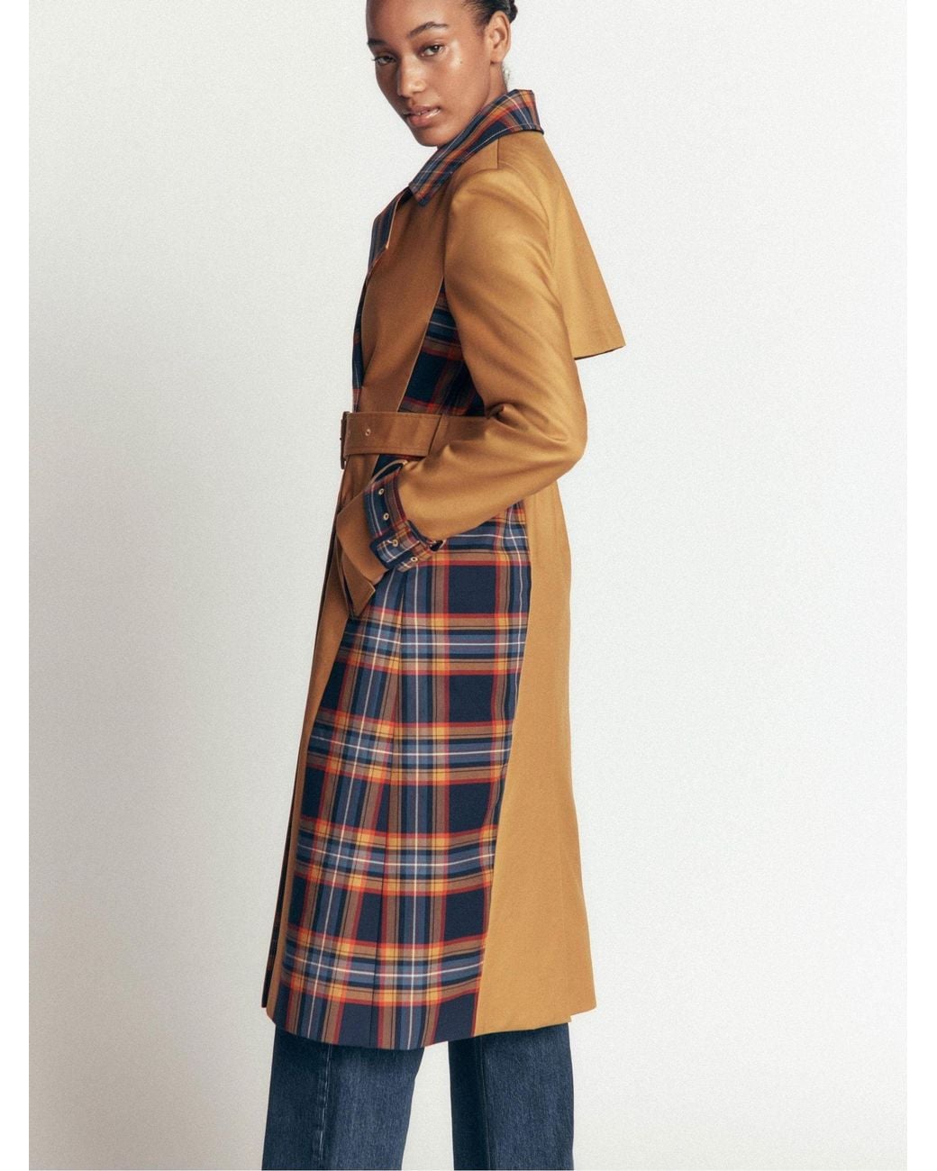 Boden Orange Double Breasted Trench Coat