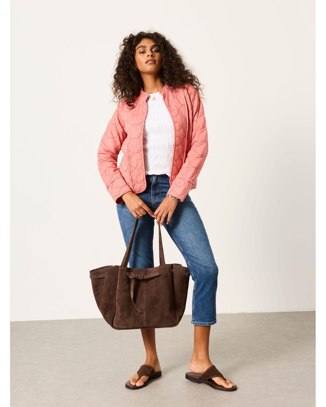 FatFace Pink Fatface Quilted Jacket