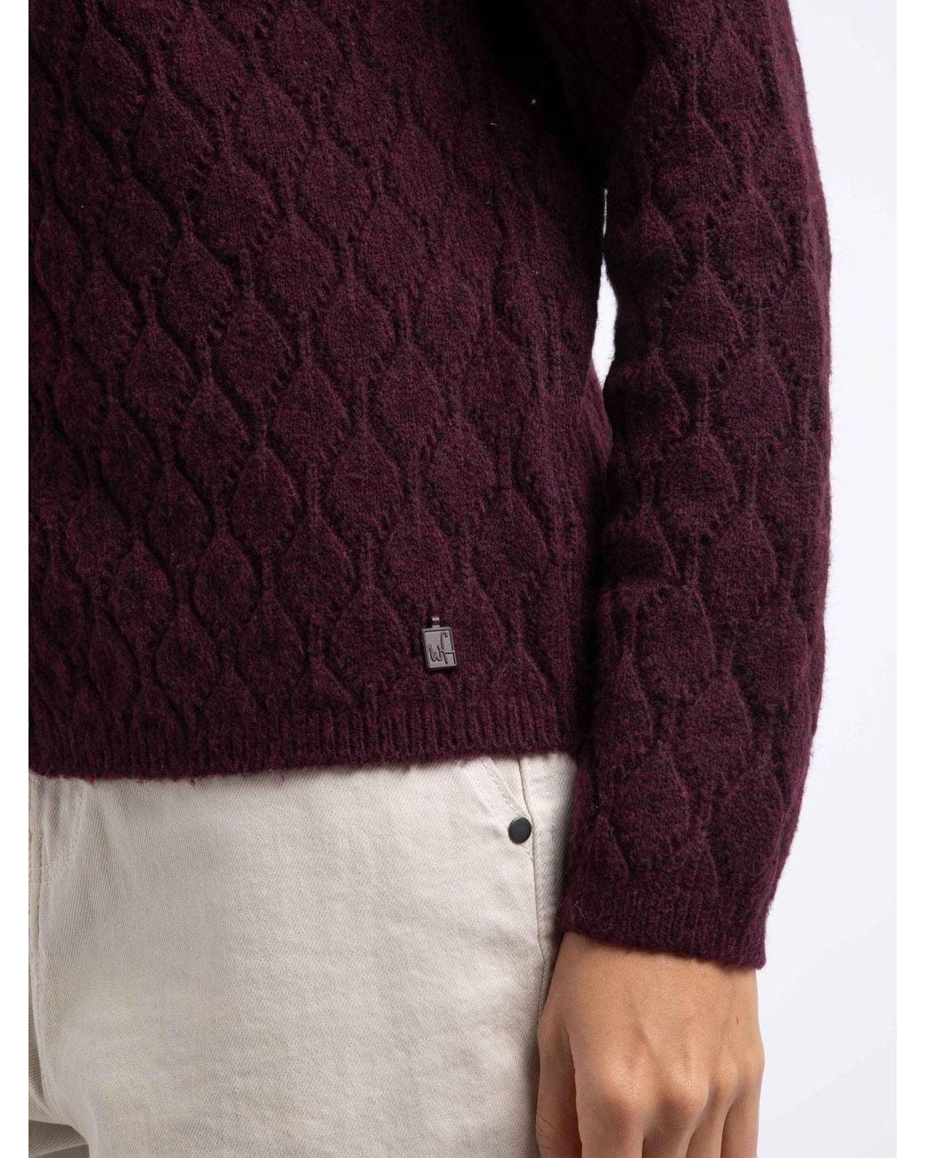 Weird Fish Posie Pointelle Knit Cardigan in Purple | Lyst