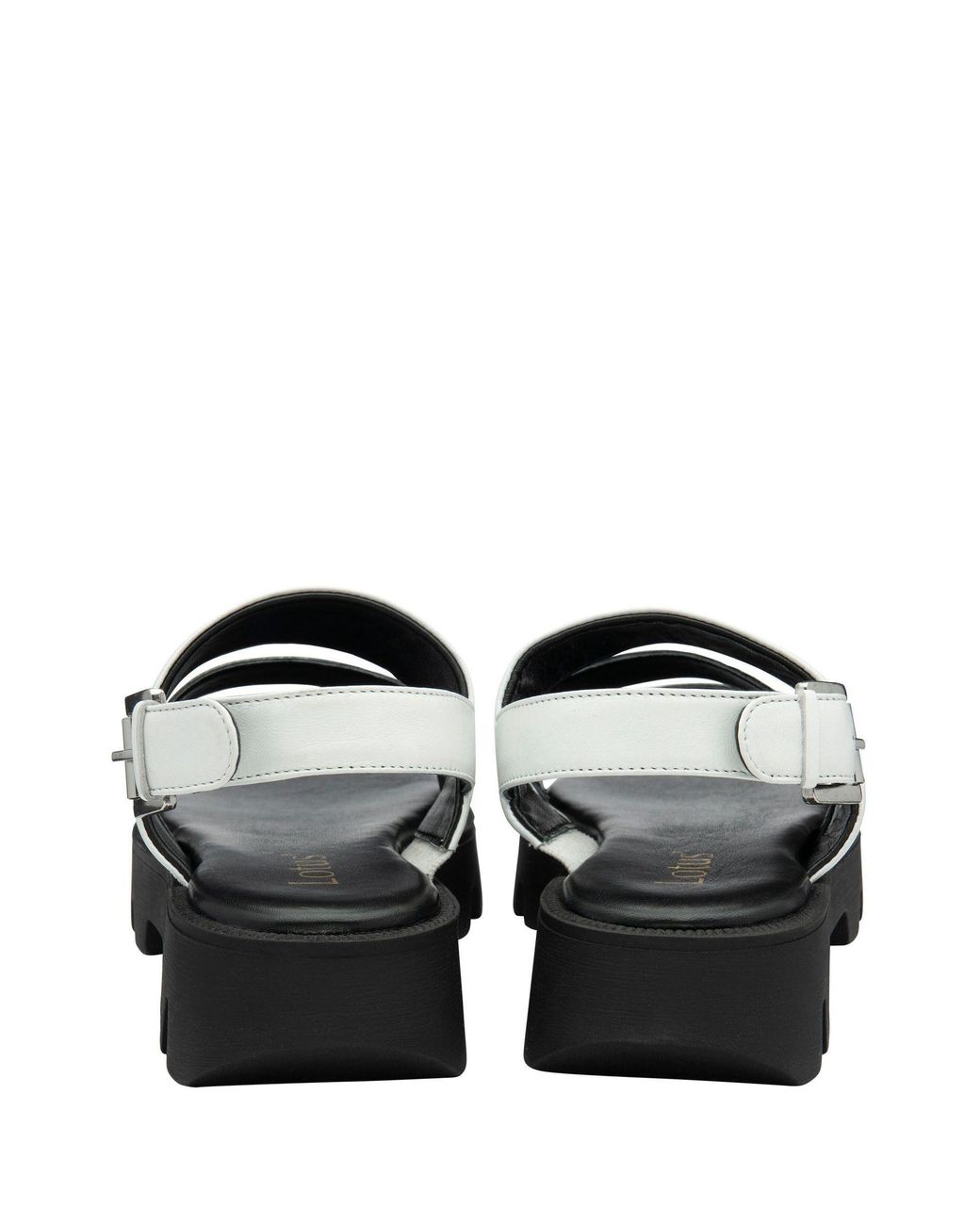 Lotus Black Flatform Slingback Sandals