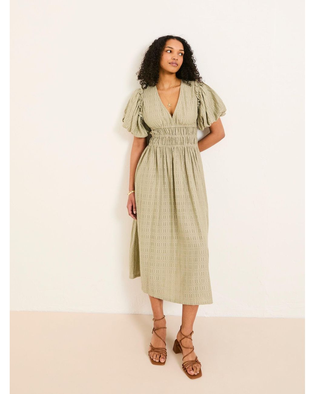 FatFace Brown Tabitha Textured Dress