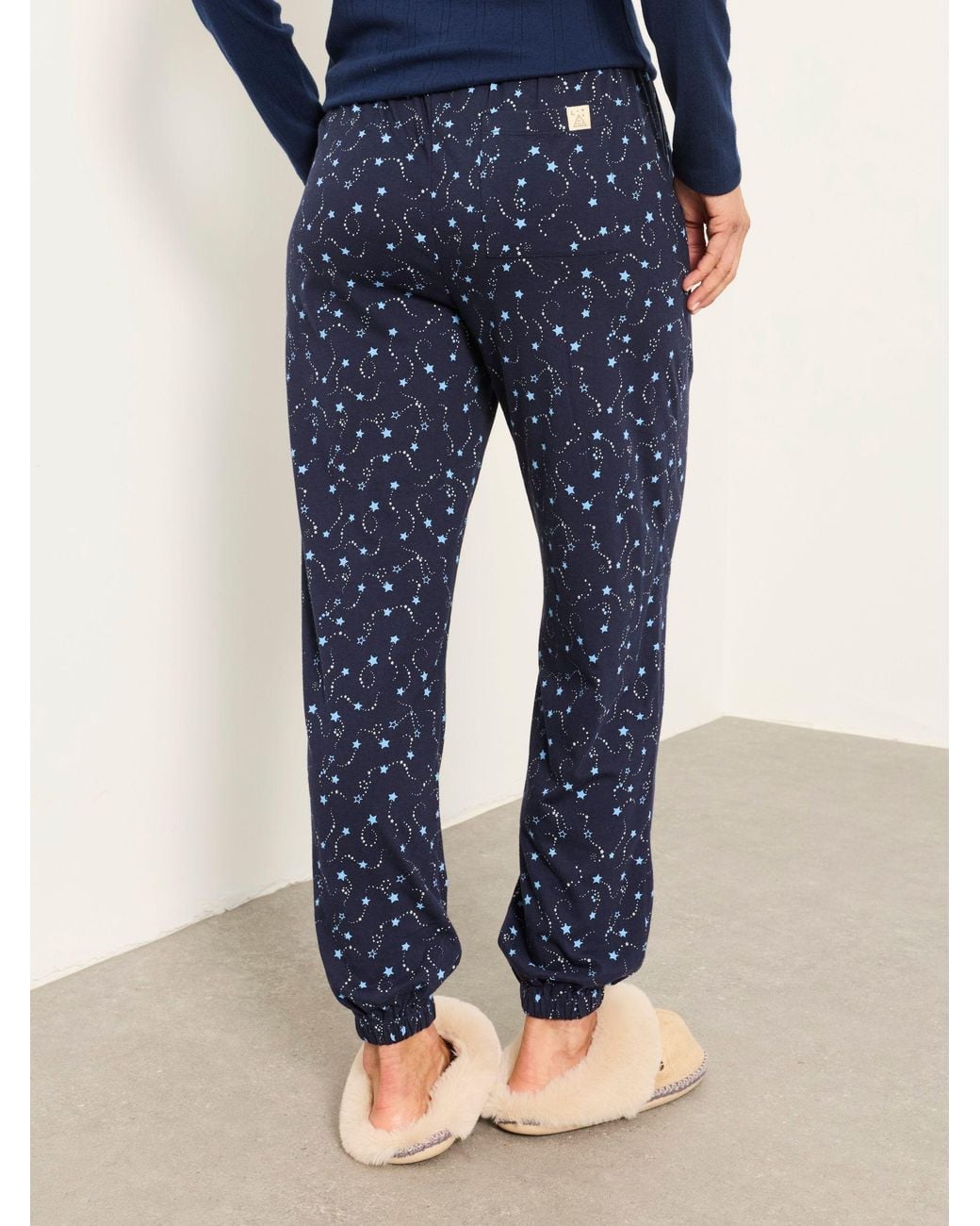 FatFace Blue Harper Star Cuffed Pyjama Bottoms