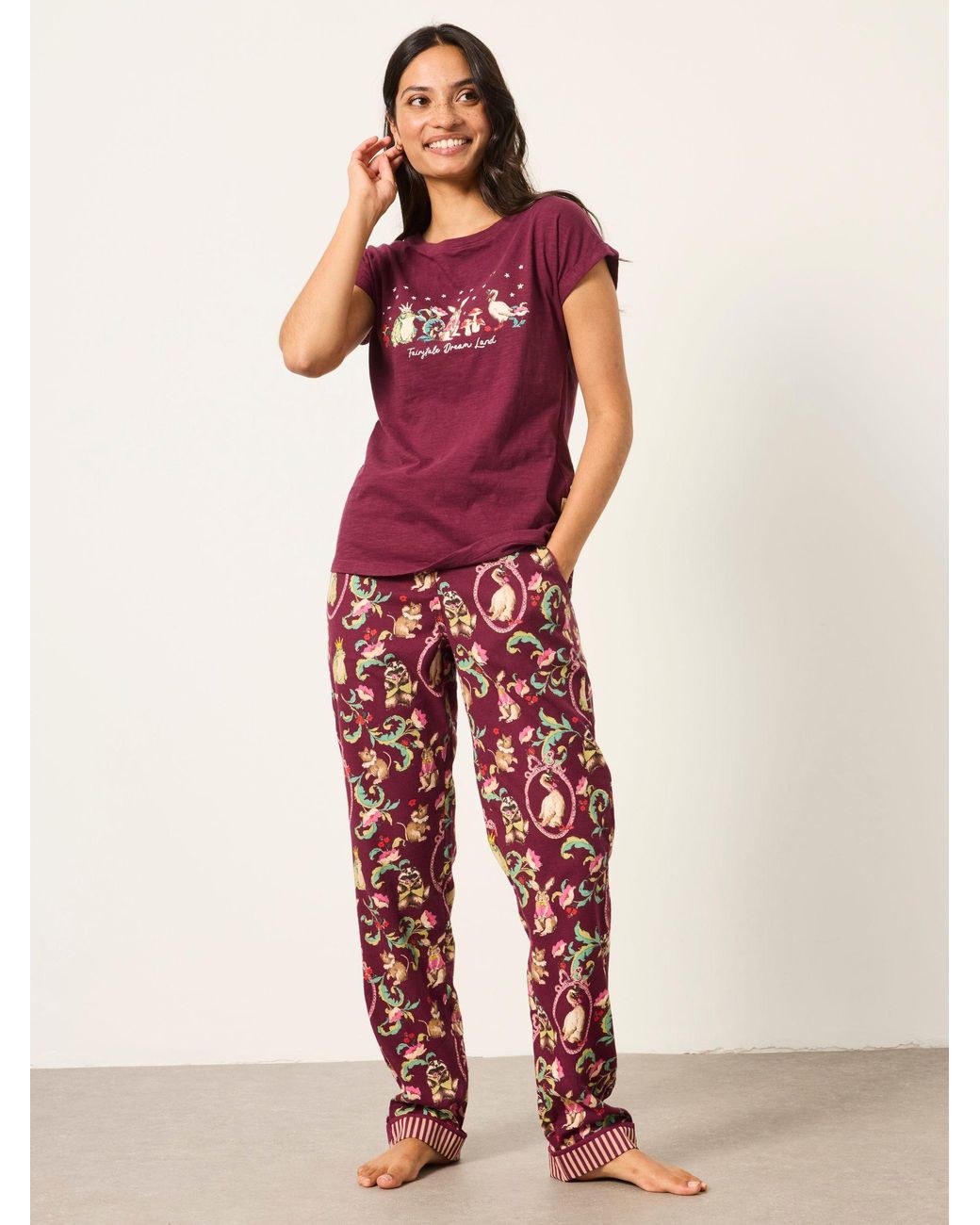 FatFace Pink Eva Fairytale Pyjama Bottoms