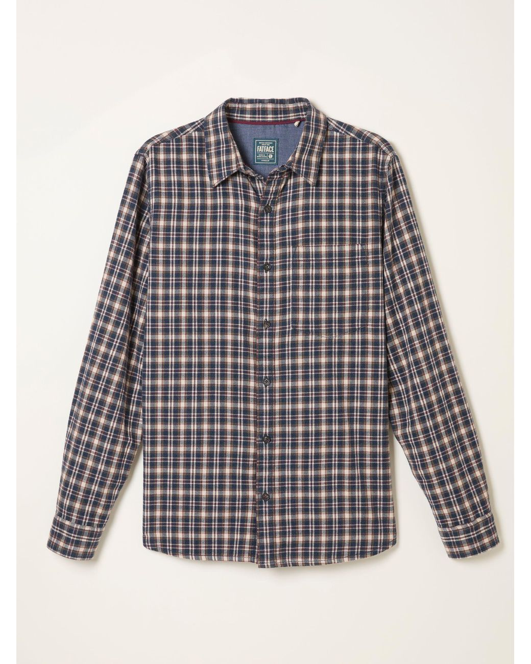 FatFace Blue Amble Long Sleeve Check Shirt for men